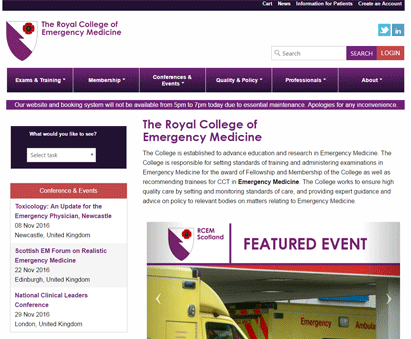 The Royal College of Emergency Medicine powers their website with iMIS CMS