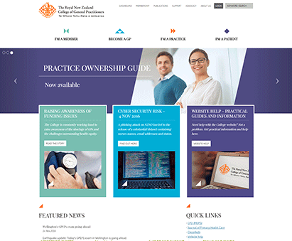 The Royal New Zealand College of General Practitioners powers their website with iMIS CMS