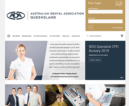 Australian Dental Association Queensland powers their website with iMIS CMS