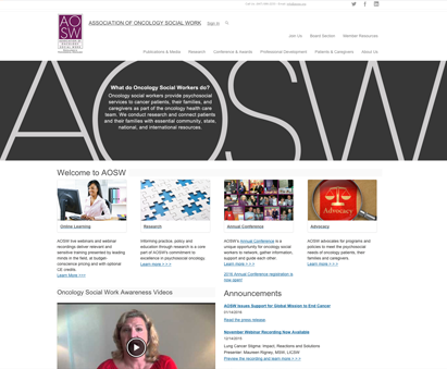 Association of Oncology Social Work powers their website with iMIS CMS