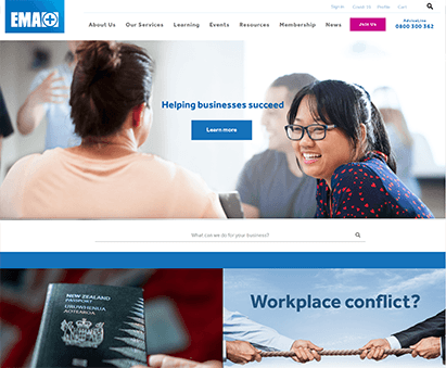 Employers & Manufacturers Association - Auckland Office website with iMIS CMS