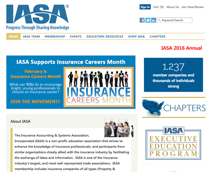 Insurance Accounting and Systems Association powers their website with iMIS CMS