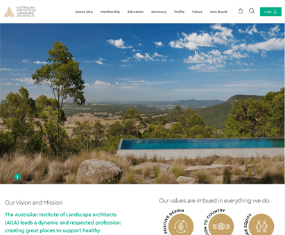 Australian Institute of Landscape Architects powers their website with iMIS CMS