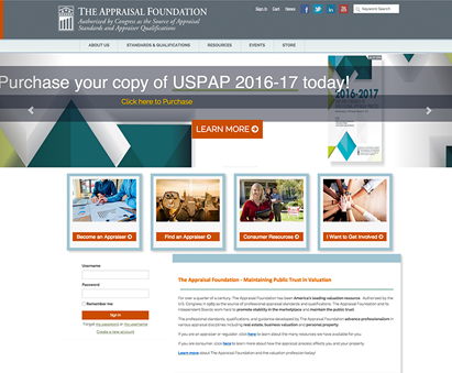 The Appraisal Foundation powers their website with iMIS CMS