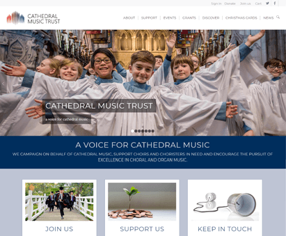 Cathedral Music Trust website with iMIS CMS
