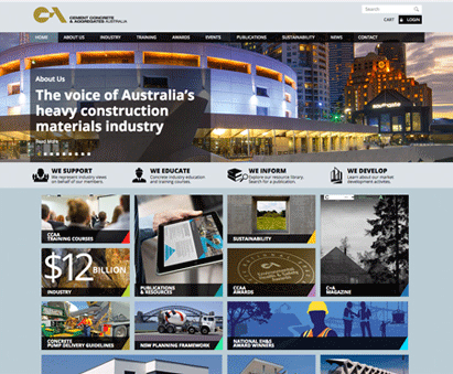 Cement Concrete and Aggregates Australia powers their website with iMIS CMS